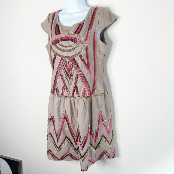 Kenzo Women’s Sequin Mini Dress Brown Size XL - Picture 10 of 16